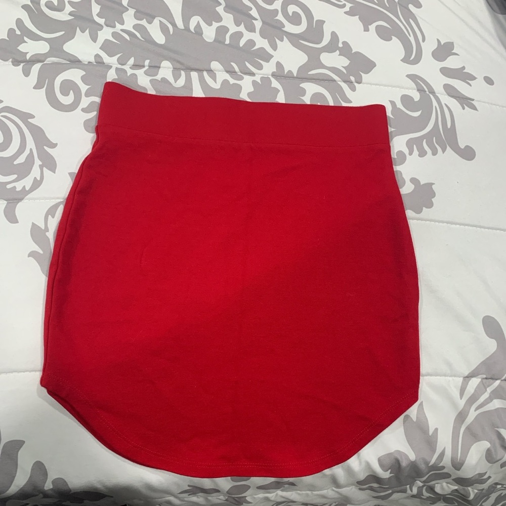 Red mini skirt